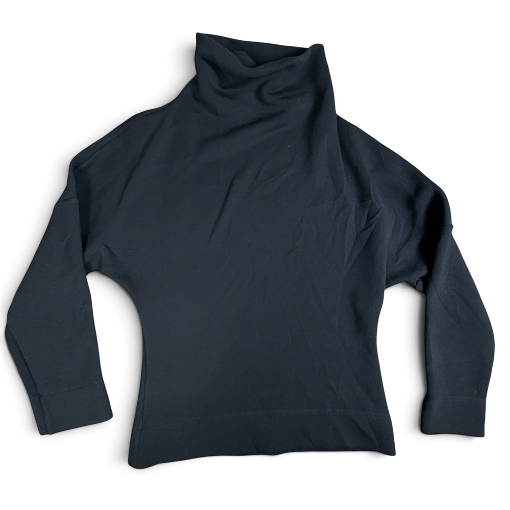 COS Womens Black Batwing Funnel Neck Turtleneck Top Size S Viscose Blend